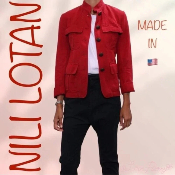 Nili Lotan Cambre Jacket in Sunkissed Red - Picture 1 of 15